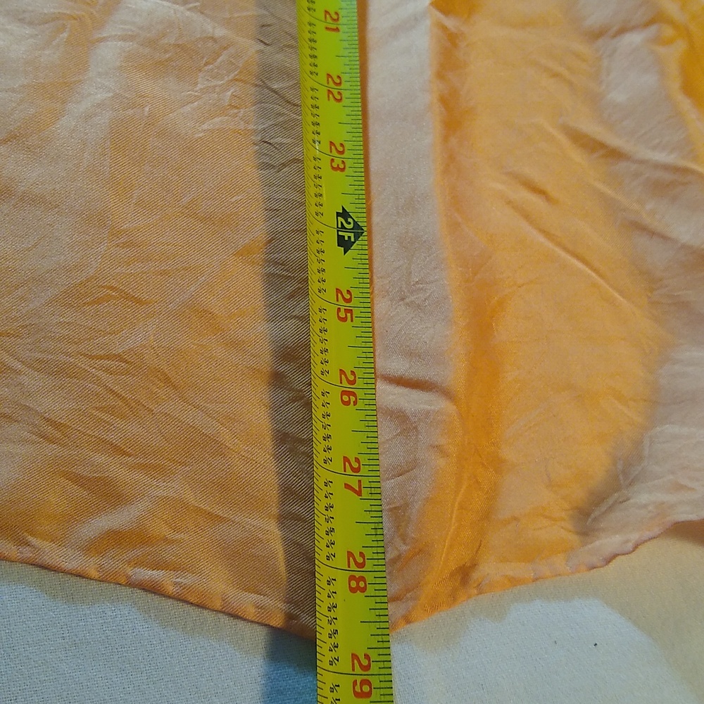 Silk Scarf Hand-Rolled Edge * Vibrant Creamsicle Orange - Picture 7 of 7